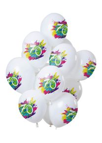 Folat 70e anniversaire 12 ballons en latex Color Splash