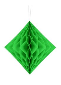 partydeco Boule nid d'abeille diamant vert pomme 20cm