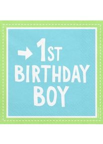 partydeco 20 serviettes ludiques 1er anniversaire 33cm