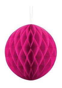partydeco Boule nid d'abeille Lumina magenta 20cm