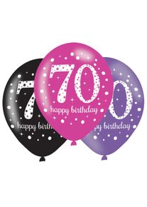 Amscan 6 ballons 70e anniversaire 27,5 cm