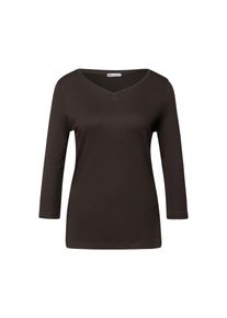 Koszulka 3/4 z guzikami Street One - dla pań - rozmiar 42 - kolor: brązowy