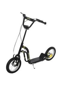 HOMCOM Kinderroller, Beige/Schwarz/Weiß, Stahl+ Aluminium , Metall , 58x95x120 cm , Outdoor Spielzeug, Kinderfahrzeuge