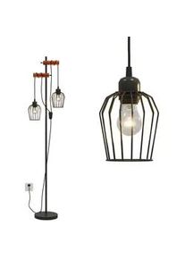 Lampenschirm Stehlampe 2-flammig 150 cm , Schwarz , Metall , E27 , 20x150x40 cm , Lampen & Leuchten, Innenbeleuchtung, Stehlampen, Stehlampen