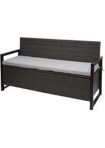 MCW Poly-Rattan 3ER Sitzbank Grau, Hellgrau , Kunststoff , 164x87x57 cm , Gartenmöbel, Gartenbänke