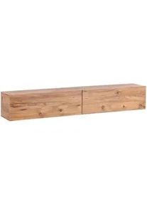 Beliani Wandmontierter-Tv-Schrank Braun Gladstone , Holzwerkstoff , 180x30x32 cm , Wohnzimmer, Wohnwände, Hängeelemente