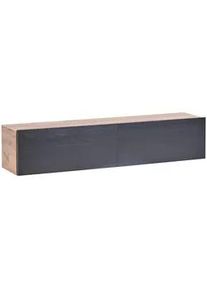 Beliani Wandmontierter-Tv-Schrank Schwarz/Braun Gladstone , Holzwerkstoff , 140x30x32 cm , Wohnzimmer, TV Möbel, Lowboards, Lowboards stehend