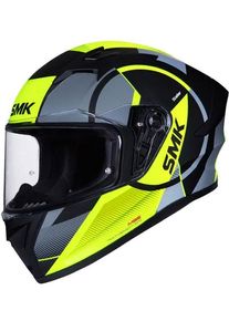 SMK Stellar Faro, kask pełnotwarzowy , kolor: Matowy Czarny/Szary/Neonowyowy-Ż&oacute;łty , rozmiar: S