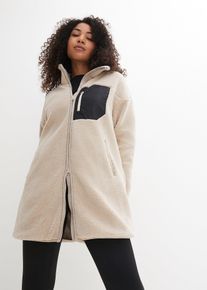 bonprix Bluza z polaru baranka, szary, 44/46