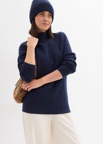 bonprix Sweter ze st&oacute;jką, niebieski, 44/46