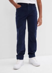 Pantaloni in velluto a coste di cotone biologico elasticizzato riciclabile regular fit straight, Blu, Taglia 140, bonprix