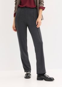 Pantaloni in jersey di cotone con piega cucita, Grigio, Taglia 46/48 (M), bonprix