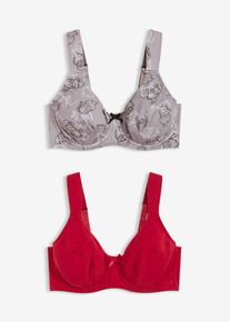 Reggiseno con ferretto (pacco da 2), Nero, Taglia 95D, bonprix