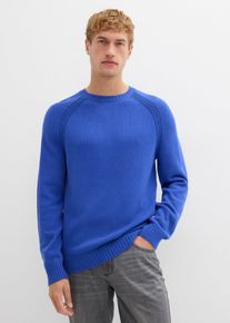 Maglione in filato fine di puro cotone, Blu, Taglia 68/70 (4XL), bonprix