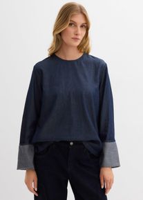 Blusa di jeans a maniche larghe, Blu, Taglia 54, bonprix