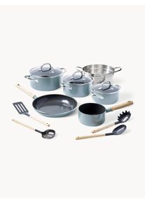Greenpan Conjunto de utensílios de cozinha com revestimento antiaderente Mayflower, conjunto de 13 Azul Metal Conjunto com vários tamanhos
