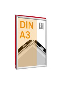 Cadre clic-clac pour vitrine A3, aluminium, argent