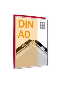 6 Unités - Cadre clic-clac pour vitrine, aluminium, A0, argent