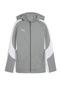 Puma, Unisex, Laufjacke, teamEVOSTRIPE Hooded Jacket Jr (164), Grau, 164