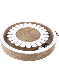 District 70 Katzen-Spielzeug Spielboard Bloom White, 32 x 32 x 6 cm (Kratzspielzeug Katze), Katzenspielzeug