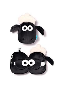 Puckator, Reisezubehör, Relaxeazzz Plüsch Shaun, Schwarz, Weiss, (Kopf- & Nackenkissen, Schlafmaske)