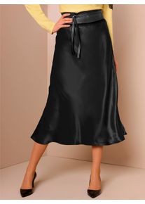 CREATION L PREMIUM Dames Comfortrok in een mix van viscose en zijde in zwart ,maat 18, Witt, 70% Viscose, 30% Zijde