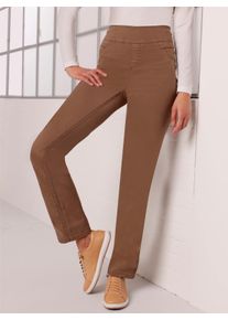 CREATION L PREMIUM Dames Comfortjeans van twill in bruin ,maat 18, Witt, 63% Katoen, 35% Lyocell, 2% Elastan