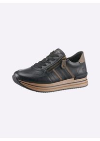 Remonte Dames Sneaker in zwart ,maat 38, Witt, 80% Glad leer, 20% Kunststof