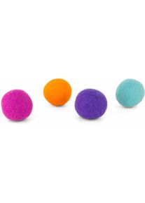 District 70 Katzen-Spielzeug Glow Felt Ball Toys, 35 mm, 4 Stück (Ballspielzeug Katze), Katzenspielzeug