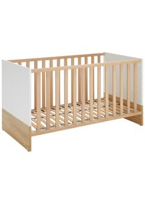 Paidi Gitterbett , Weiß, Eichefarben , Holzwerkstoff , 70x140 cm , Blauer Engel, Goldenes M , zum Juniorbett umbaubar, höhenverstellbar, Aufbauanleitung im Karton, Lattenrost inklusive, Schlupfsprossen , Babymöbel & Kindermöbel, Babyzimmer, Babybetten, Gitterbetten