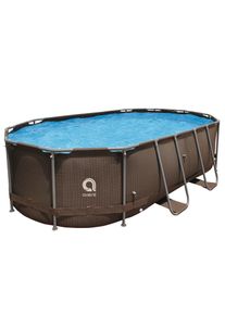 Bazén ovál Steel Super Rattan AVENLI 427 x 275 x 100 cm