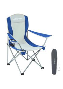 Campingová skladacia stolička KING CAMP s opierkami oceľová - modrá