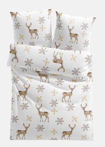 Parure de lit motif cerfs - blanc - taille 135x200 cm - 100% coton - bonprix