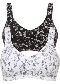 Lot de 2 soutiens-gorge coton sans armatures - noir - taille 95C avec coton - bonprix