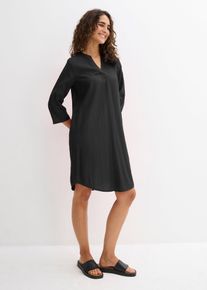 Robe-tunique textur&eacute;e en viscose majoritaire - noir - taille 38 - Viscose - bonprix