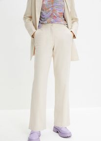 Pantalon taille haute en lin et viscose - beige - taille 42 - lin - bonprix