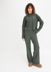 Ensemble d'intérieur oversize en tissu côtelé doux - vert - taille 38/40 (S) - Matière côtelée - bonprix