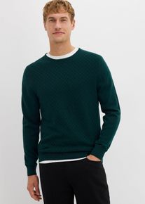Pull en fine maille avec laine mérinos - vert - taille 44/46 (S) - Mérinos - bonprix