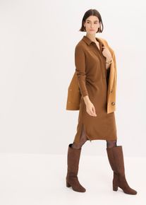 Robe-chemise en Punto di Roma - marron - taille 58/60 (3XL) - bonprix