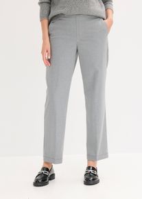Pantalon &agrave; revers et taille &eacute;lastiqu&eacute;e - gris - taille 40 - bonprix