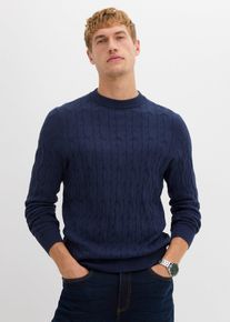 Pull à motif torsadé en maille 100% coton - bleu - taille 48/50 (M) - 100% coton - bonprix