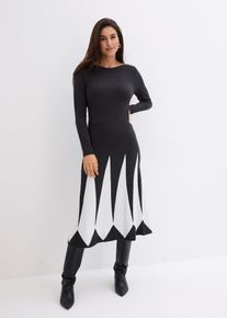 Robe en maille motif losanges - gris - taille 46/48 (L) - bonprix