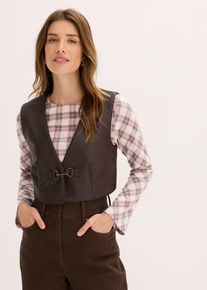 Gilet sans manches enduit aspect vieilli - marron - taille 42 - bonprix