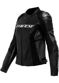 Dainese Racing 4, leather jacket perforated women , color: Black/Black , size: 40