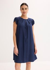 bonprix Női Jacquard ruha bedolgozott hajtásokkal, kék, 50