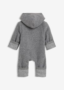 Jumpsuit med yllelook - gr&aring; - storlek 74 - bonprix