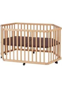 tiSsi Laufgitter , Buchefarben , Holz , Buche , massiv , 86x138x75 cm , Made in Europe , gepolsterter Boden, höhenverstellbar, zusammenklappbar , Baby & Kindermöbel, Babyzimmer, Laufgitter