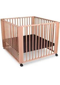 tiSsi Laufgitter , Holz , Buche , massiv , 93x100x75 cm , Made in Europe , gepolsterter Boden, zusammenklappbar, höhenverstellbar , Baby & Kindermöbel, Babyzimmer, Laufgitter