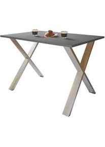 Mid.you Schreibtisch , Anthrazit, Silberfarben , 80x76x160 cm , Büromöbel, Schreibtische, Schreibtische