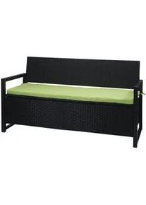 MCW Poly-Rattan 3ER Sitzbank Anthrazit, Grün , Kunststoff , 164x87x57 cm , Gartenmöbel, Gartenbänke